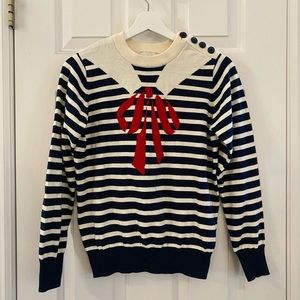 NWOT Stripe red bow sweater sailor style